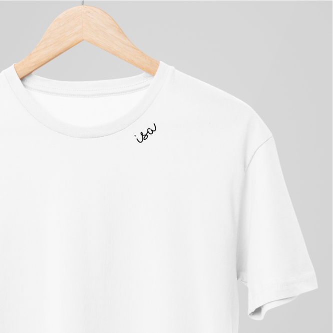 Embroidered Collar Organic Cotton T-shirt "Isa" (EE)