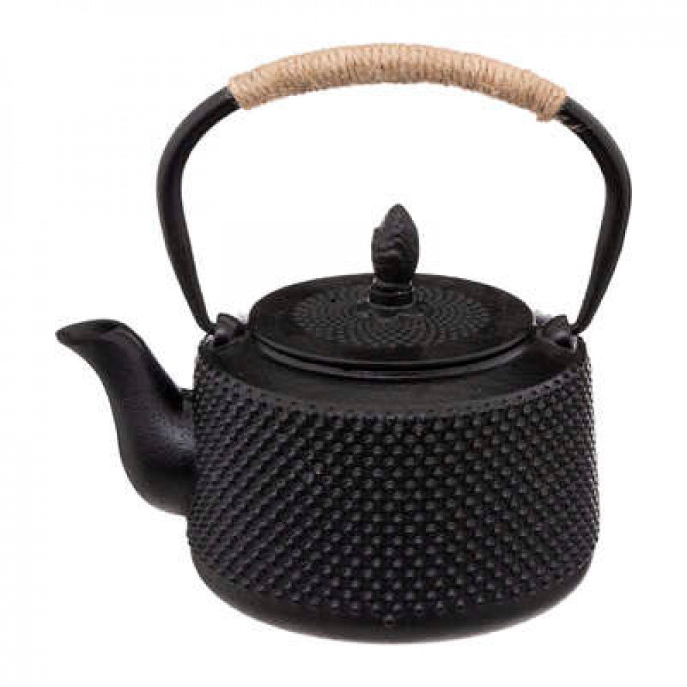 Valurautainen, musta teepannu sihvilällä (koko 1l) - Kotikauppa