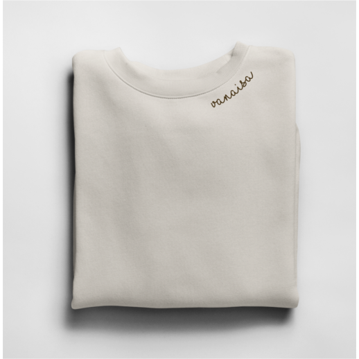 Embroidered Collar Organic Cotton Sweatshirt "Vanaisa" (EE)