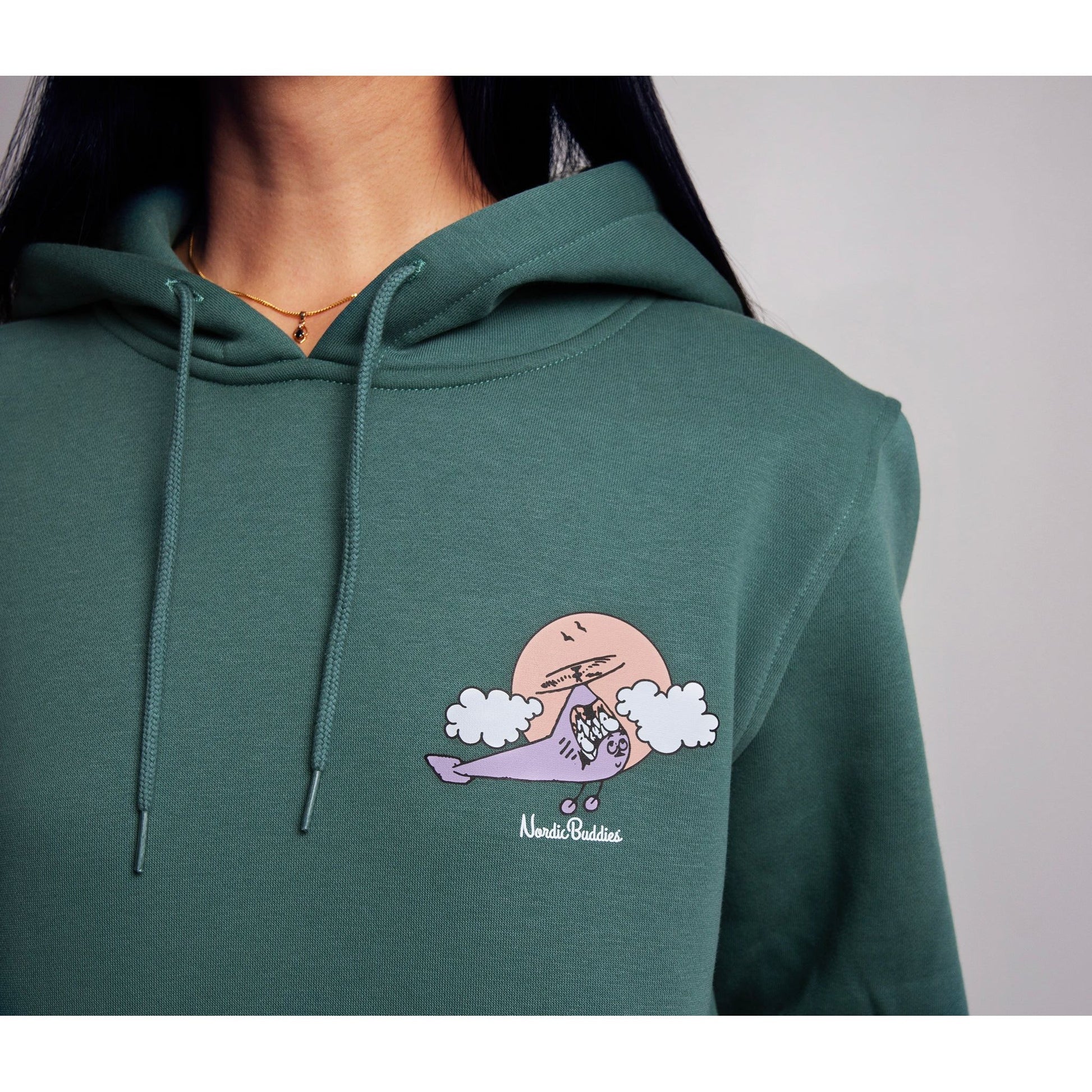 Organic Premium Hoodie Moominhouse - Green