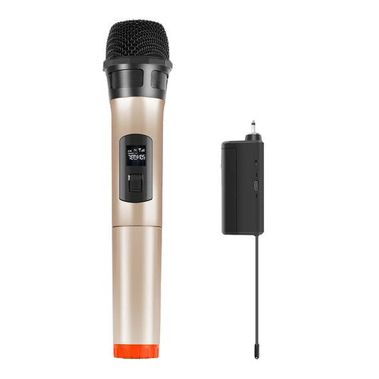 Wireless dynamic microphone UHF PULUZ PU628J 3.5mm (gold) - Kotikauppa