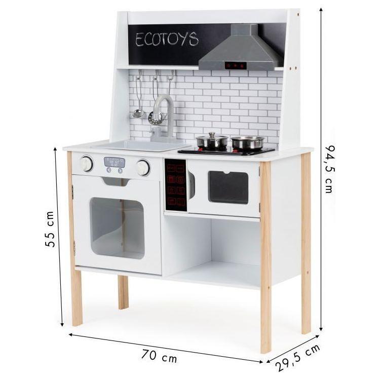 Wooden Play Kitchen with Sound and Light - Kotikauppa