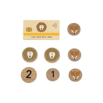 Wooden Store Cash Register with Accessories - Kotikauppa