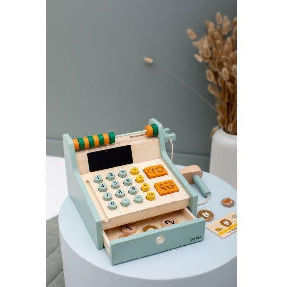 Wooden Store Cash Register with Accessories - Kotikauppa