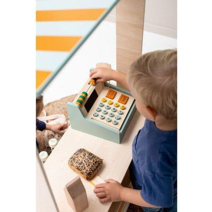 Wooden Store Cash Register with Accessories - Kotikauppa