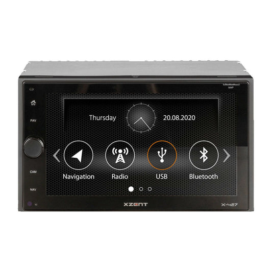 Xzent X-427 2-DIN multimediasoitin navigointi valmiudella | X-427 | Kotikauppa