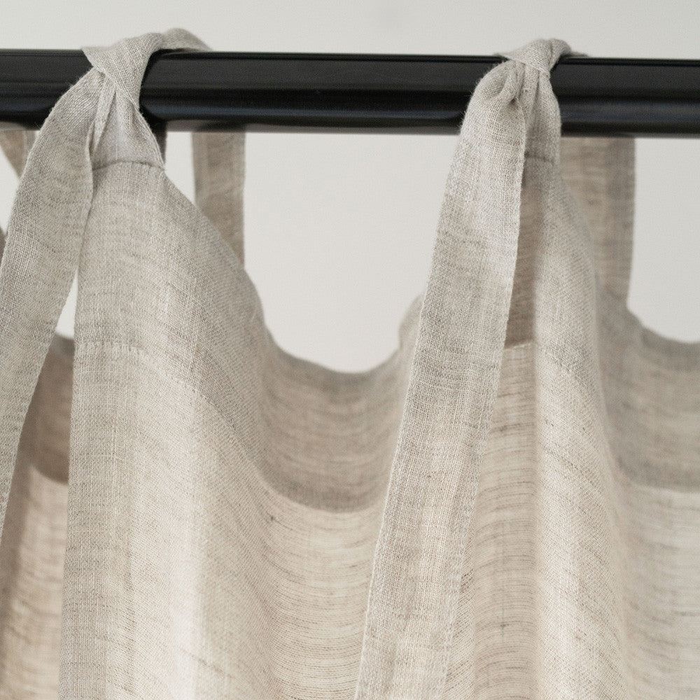 Pellavaverho (tankoon sidottavat) - Luonnonvärinen - 2 kpl Setti - Linen Tales