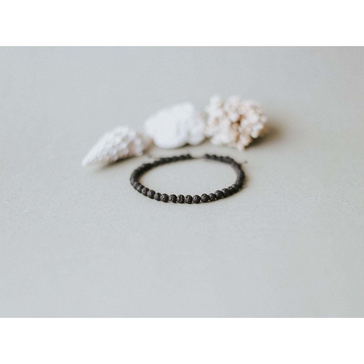 Adjustable 4mm Minimalist Lava Stone Bracelet