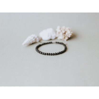 Adjustable 4mm Minimalist Lava Stone Bracelet