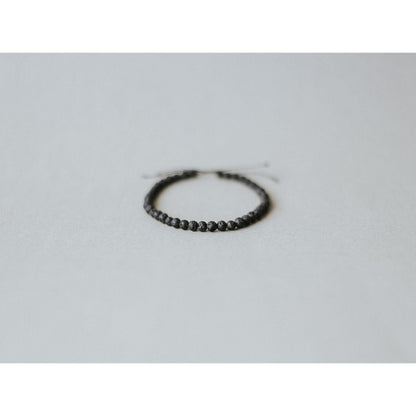 Adjustable 4mm Minimalist Lava Stone Bracelet