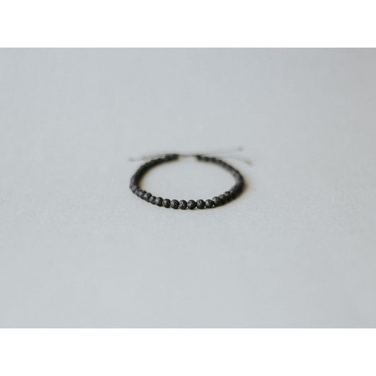 Adjustable 4mm Minimalist Lava Stone Bracelet