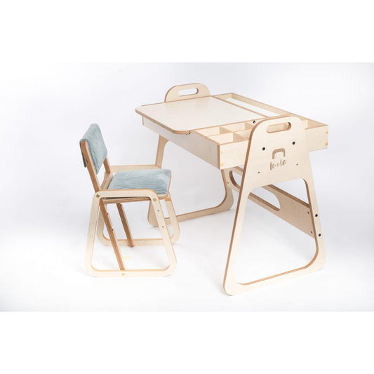 Adjustable Children Montessori Table and Chair Set Julle - Mint Green