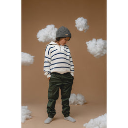 100% Baby Alpaca Cable Hat for Kids - Botanical Green