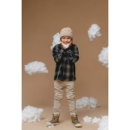 100% Baby Alpaca Cable Hat for Kids - Wheat