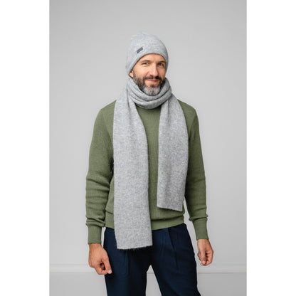 Natural Baby Alpaca and Merino Wool Light Fisherman's Rib Scarf