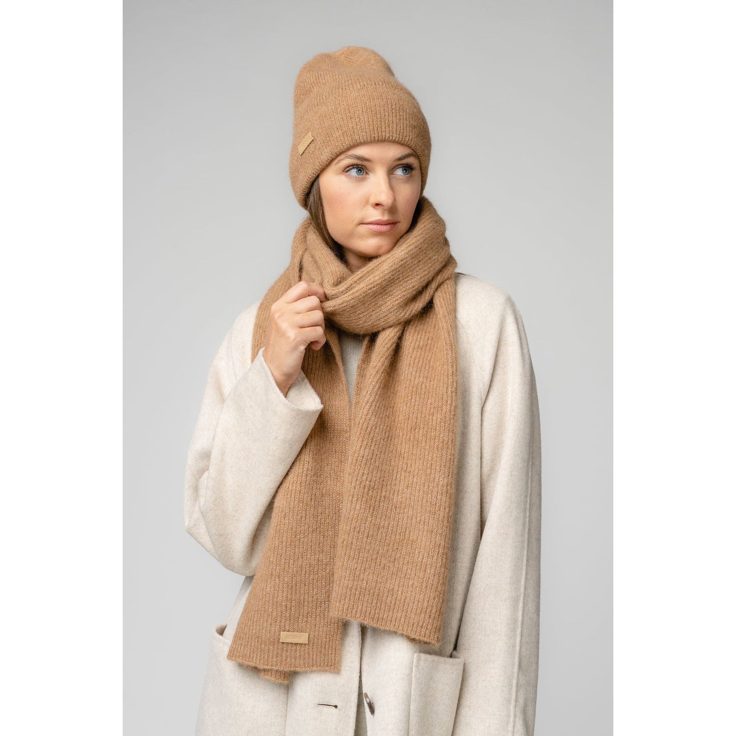 Natural Baby Alpaca and Merino Wool Light Fisherman's Rib Scarf