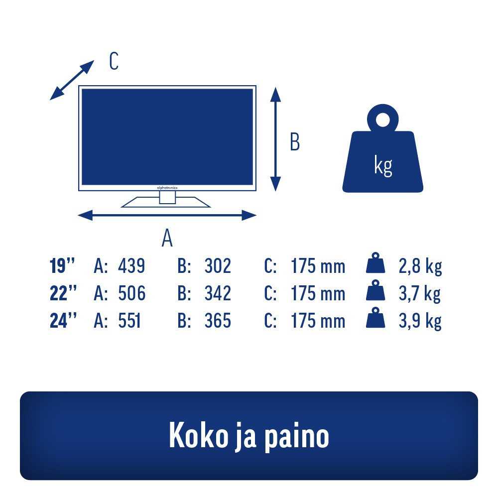 alphatronics TV K-Line+ 22" - Kotikauppa