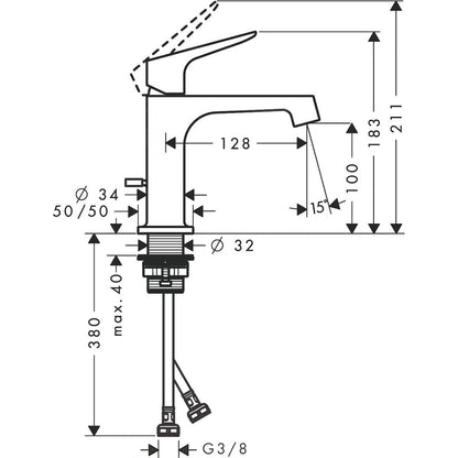 PESUALLASHANA HANSGROHE 34013000 AXOR CITTERIO M 100