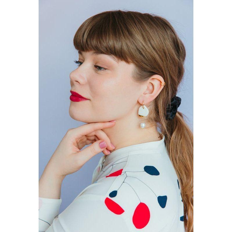 Arp Pearl And Porcelain Earrings - White