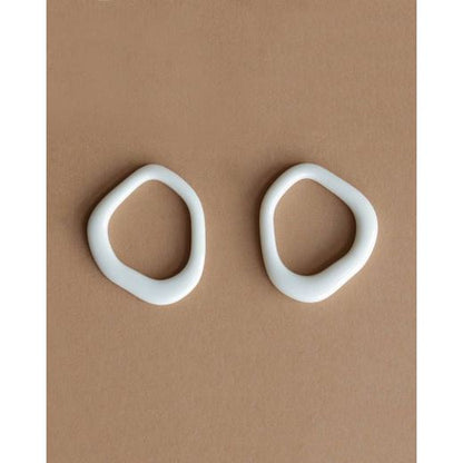Arp Pearl and Porcelain Hoops - White