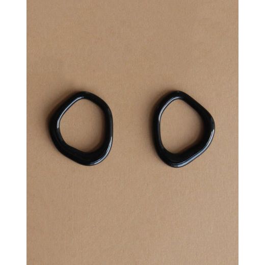 Arp Pearl and Porcelain Hoops - Black