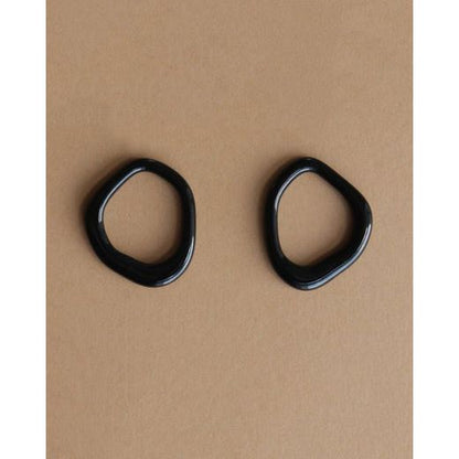 Arp Pearl and Porcelain Hoops - Black