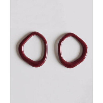 Arp Pearl and Porcelain Hoops- Burgundy