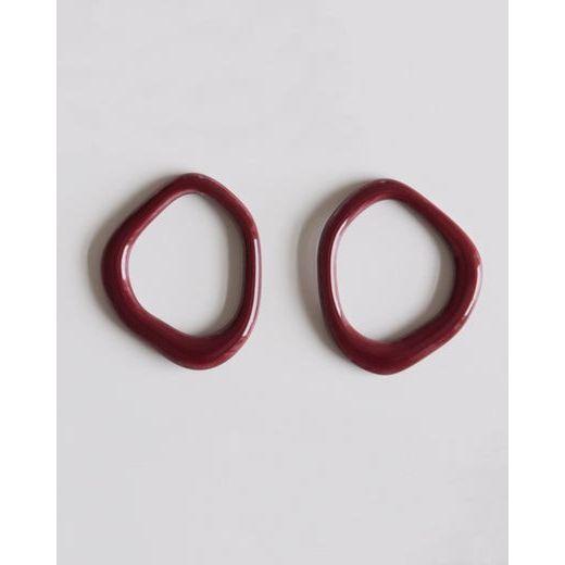 Arp Pearl and Porcelain Hoops- Burgundy