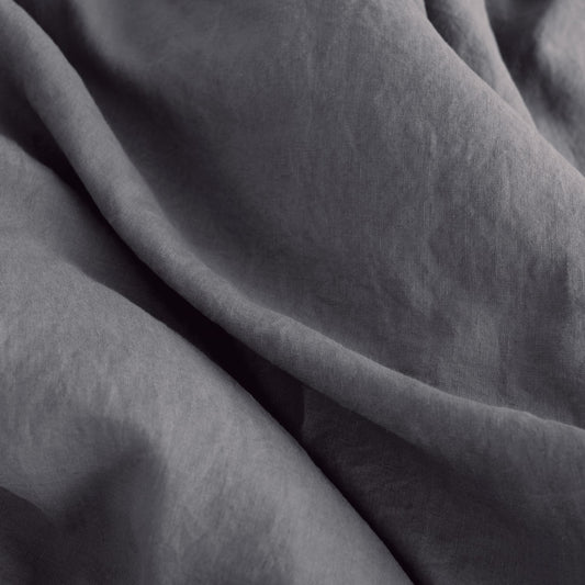 Pellavainen muotoonommeltu aluslakana Dark Grey (180x200x30 cm) - Linen Tales