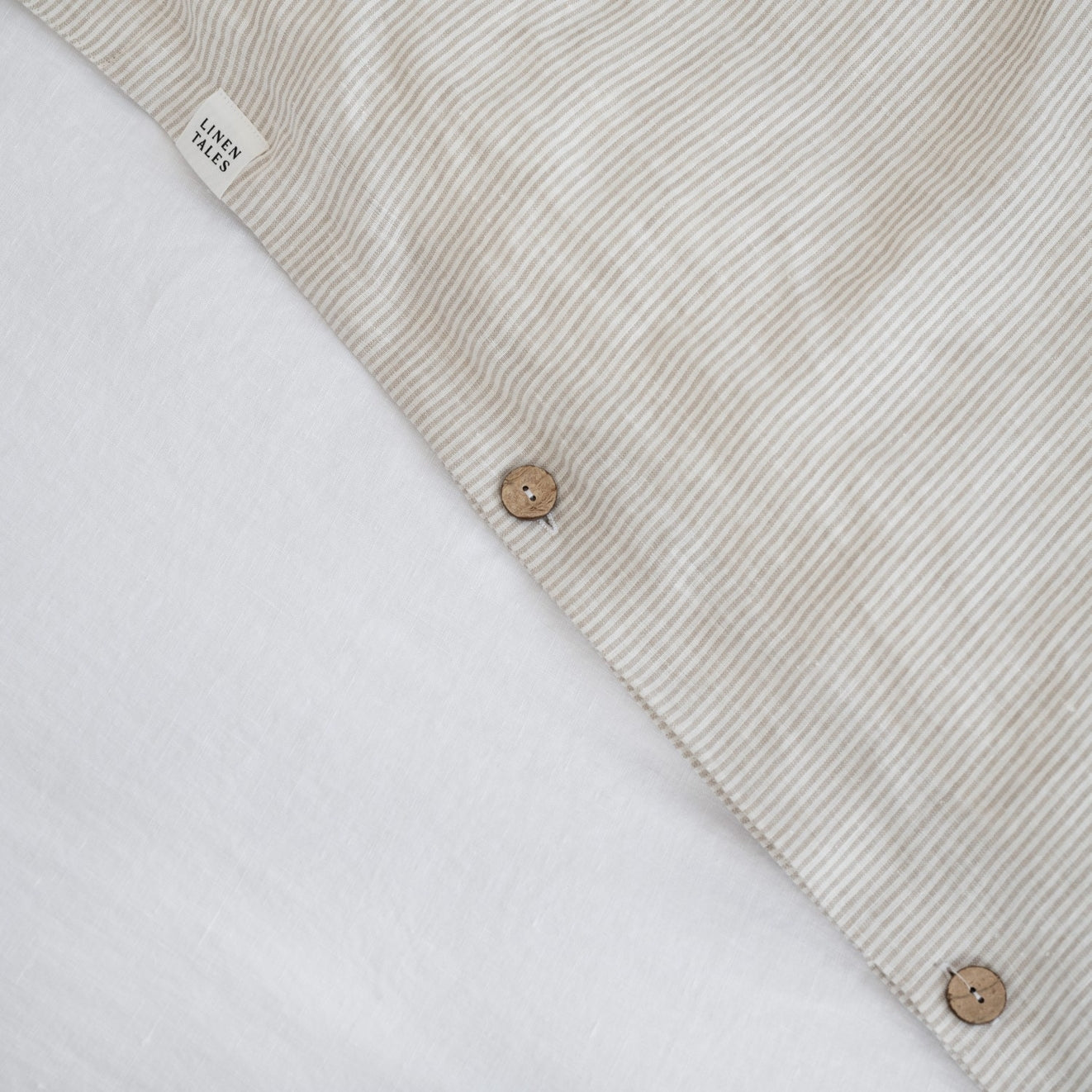 Pellava pussilakanasetti - Natural Stripes (Parivuode) - Linen Tales