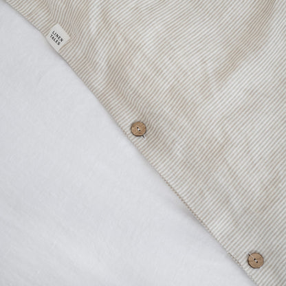 Pellava pussilakanasetti - Natural Stripes (Parivuode) - Linen Tales