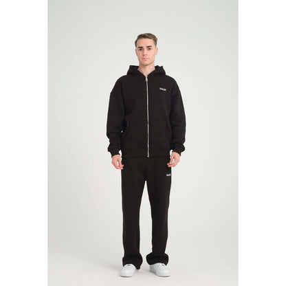 Basic Heavyweight Zipper Hoodie - Black