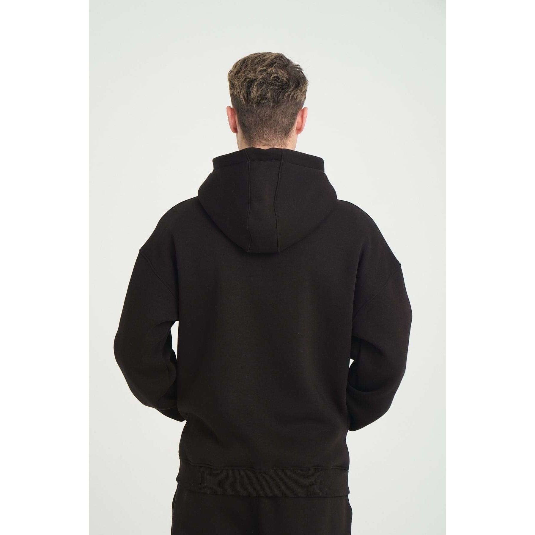 Basic Heavyweight Zipper Hoodie - Black
