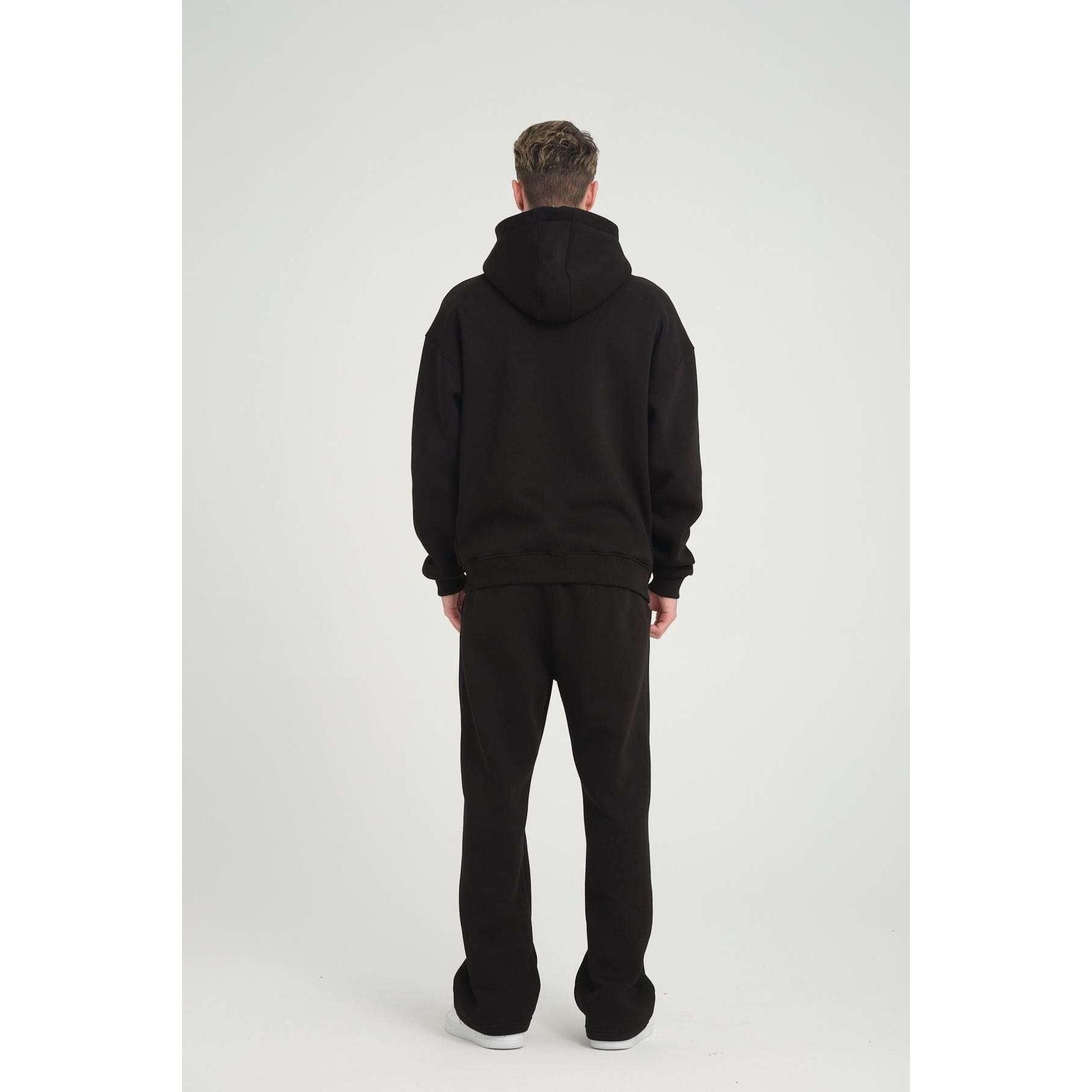 Basic Heavyweight Zipper Hoodie - Black