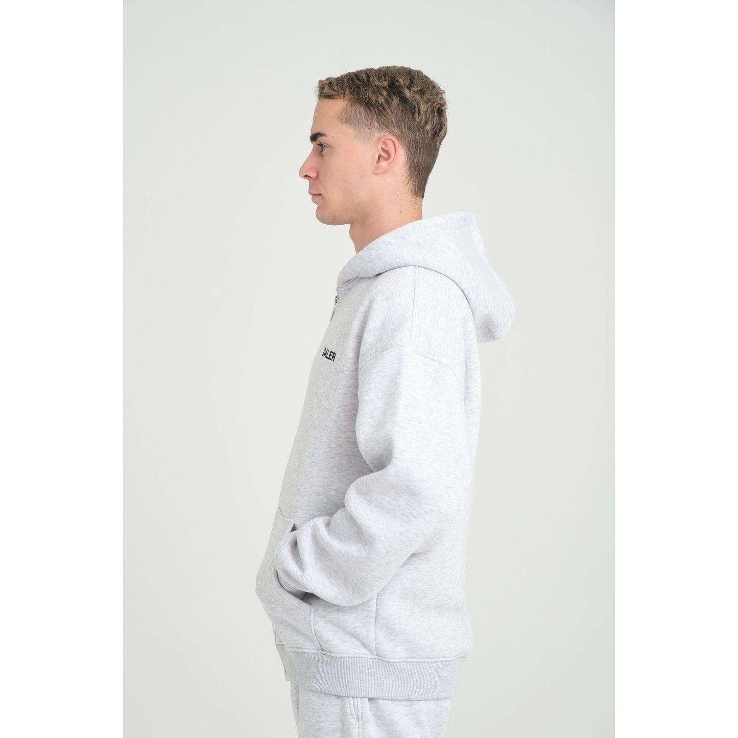 Basic Heavyweight Zipper Hoodie - Grey Melange