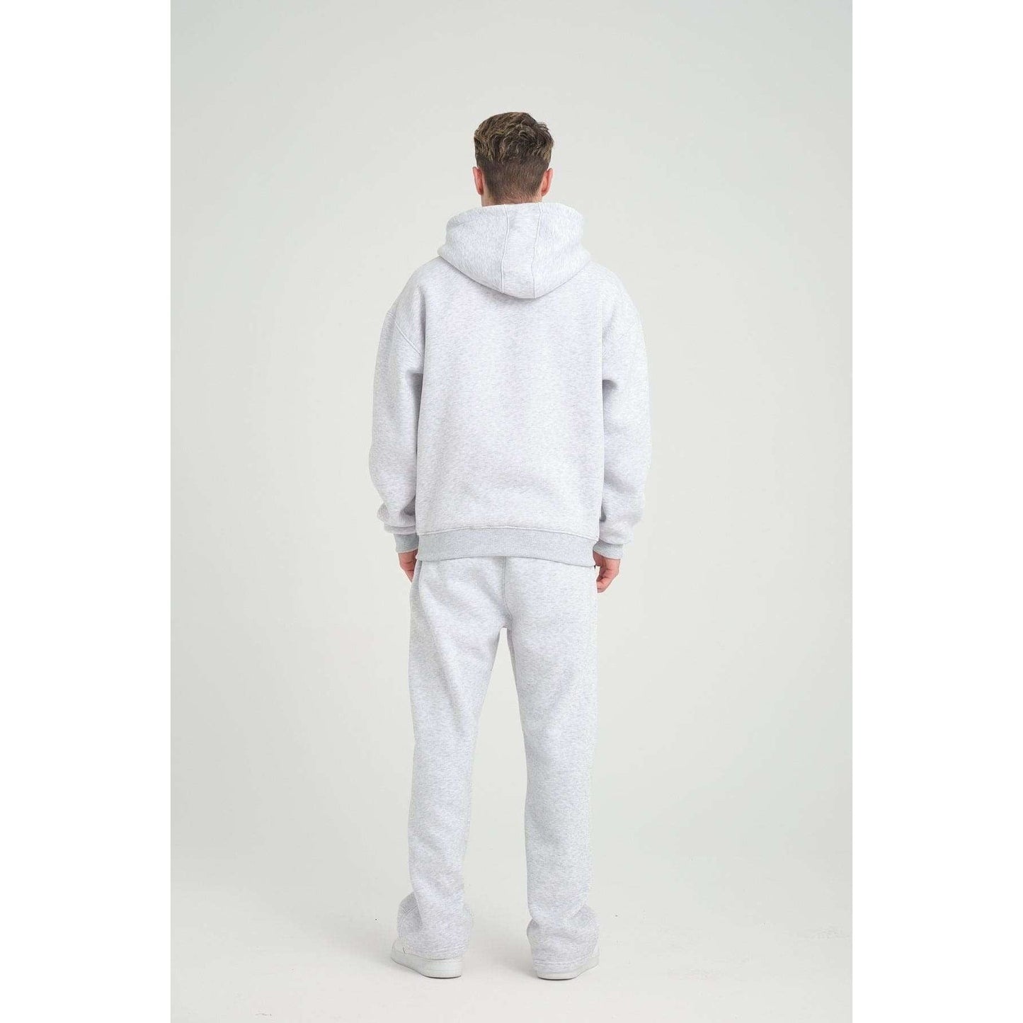 Basic Heavyweight Zipper Hoodie - Grey Melange