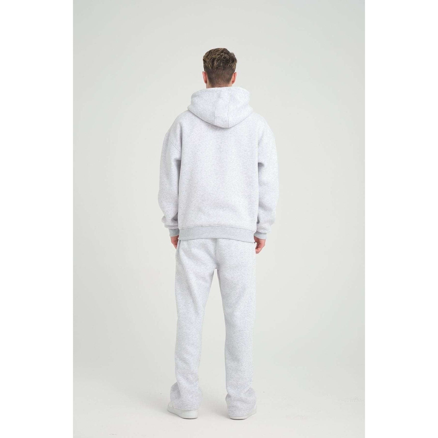 Basic Heavyweight Zipper Hoodie - Grey Melange