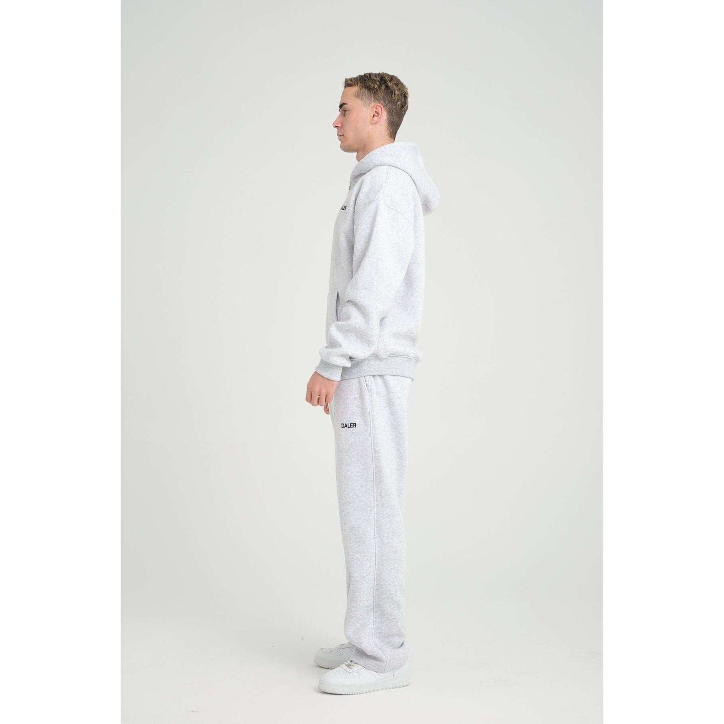Basic Heavyweight Zipper Hoodie - Grey Melange