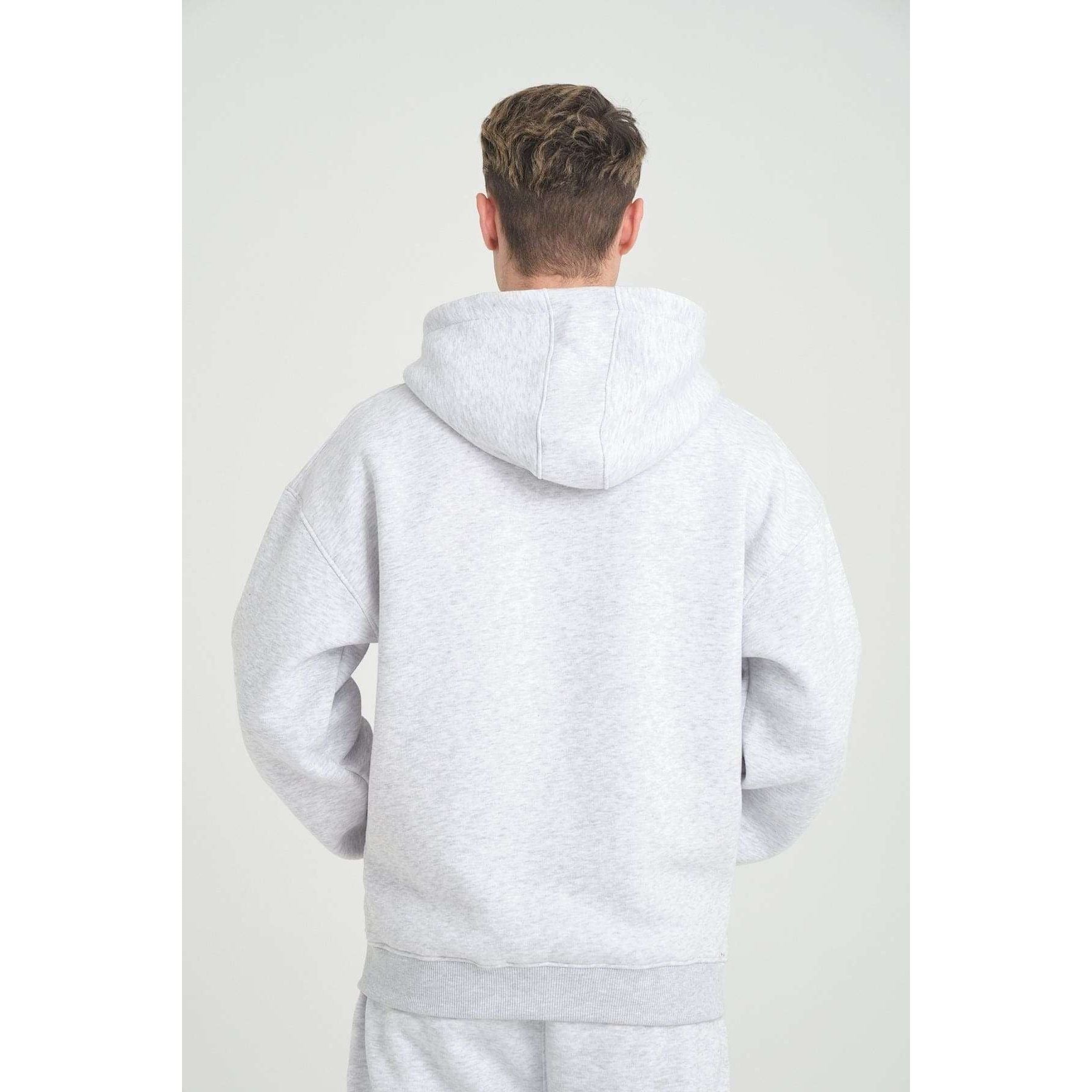 Basic Heavyweight Zipper Hoodie - Grey Melange