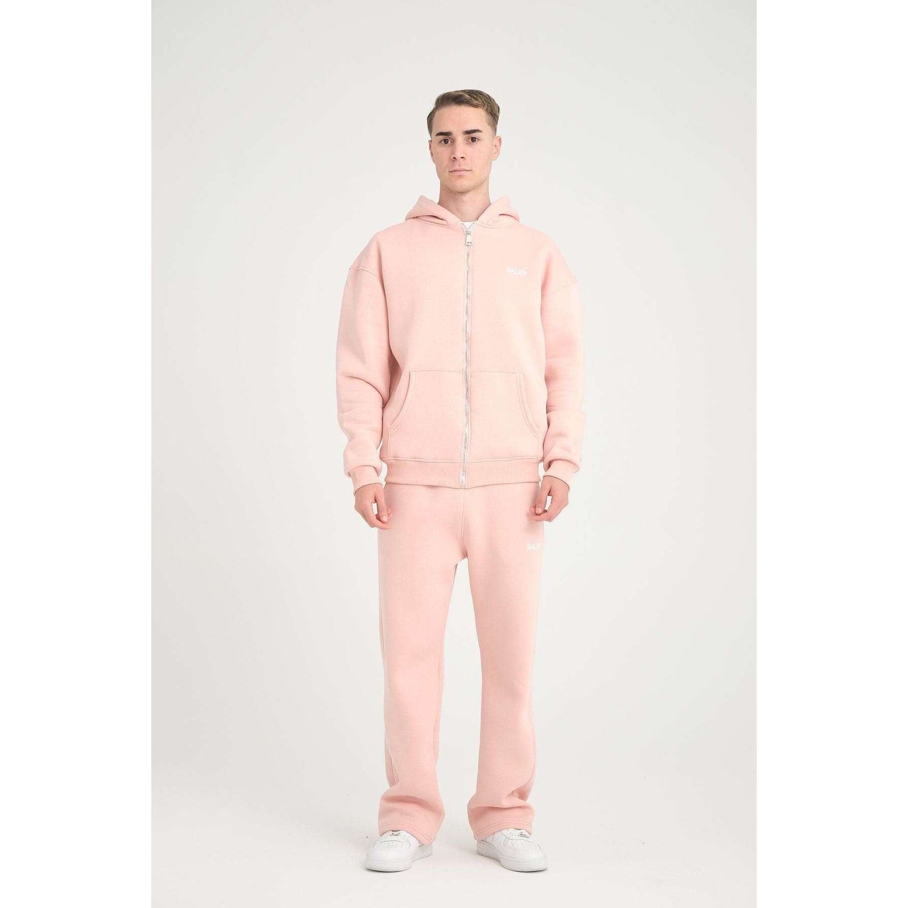 Basic Heavyweight Zipper Hoodie - Pink