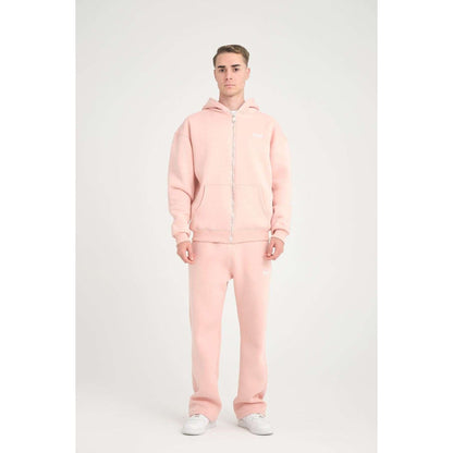 Basic Heavyweight Zipper Hoodie - Pink