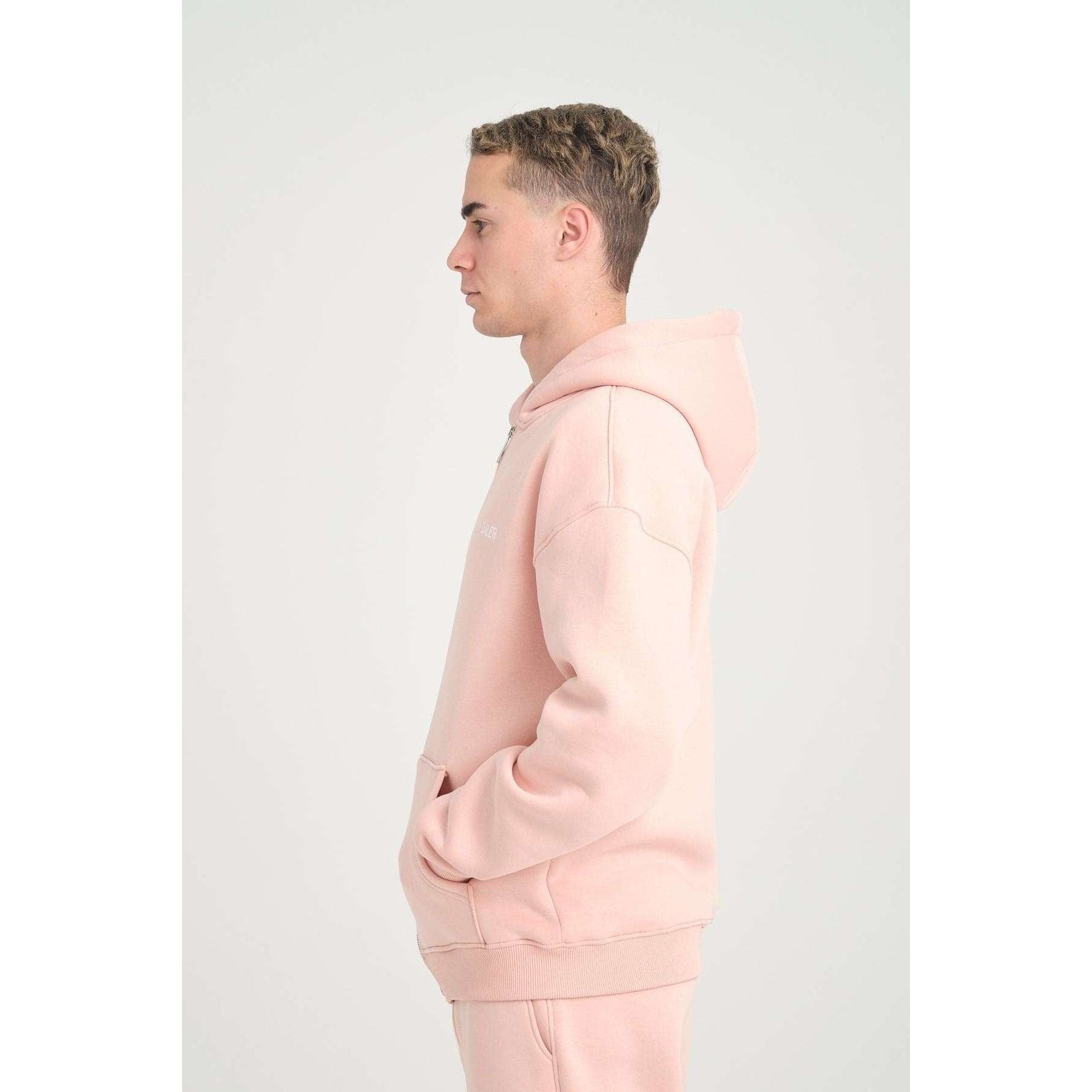 Basic Heavyweight Zipper Hoodie - Pink