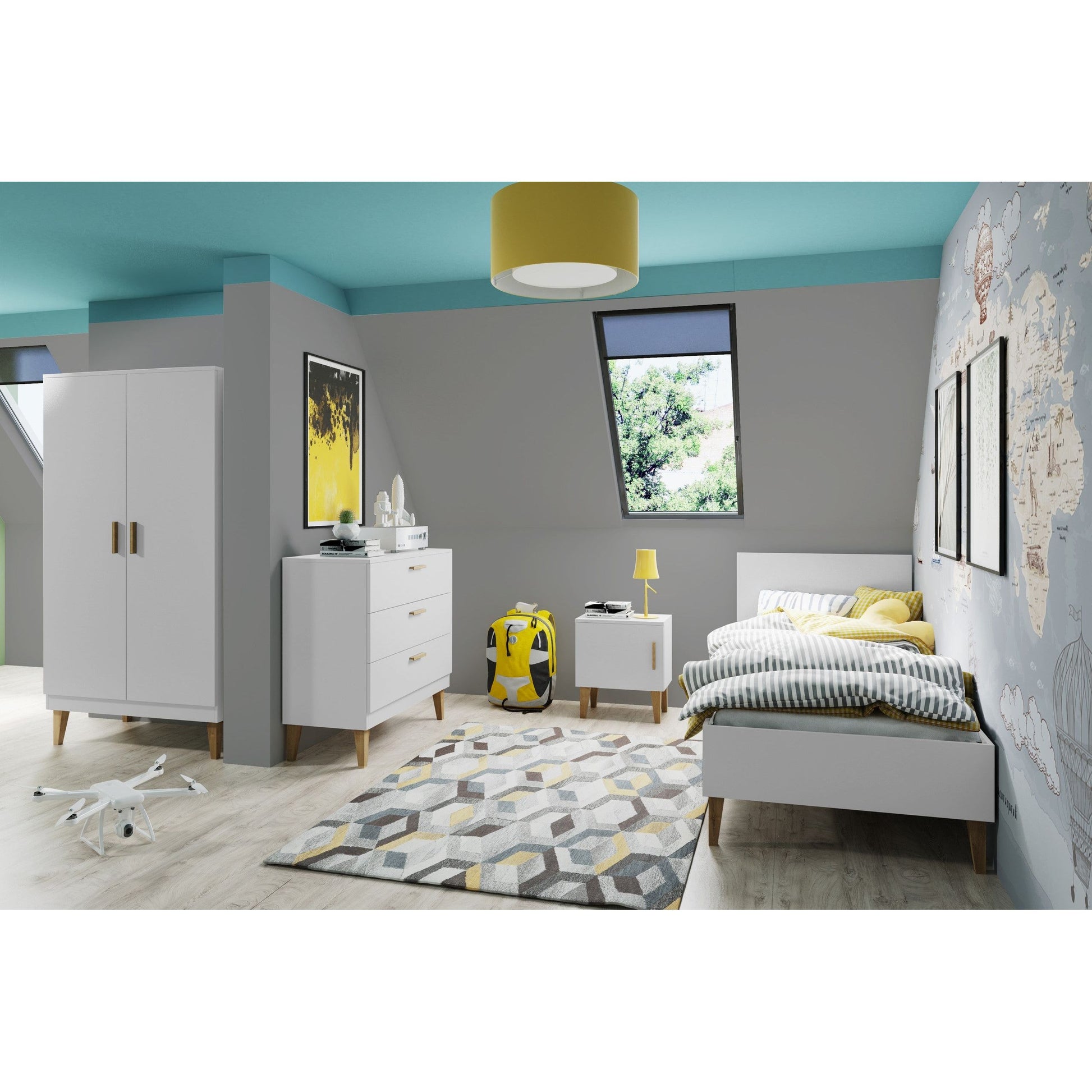 Bedside Table Kubi - White