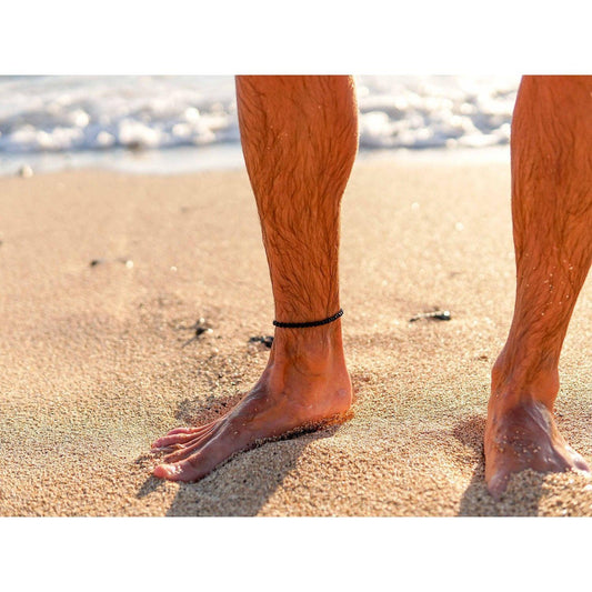 Black Lava Anklet for Men