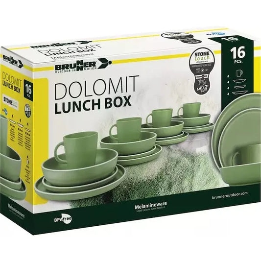 Brunner melamiiniastiasto Dolomit Green, liukueste, 16 osaa