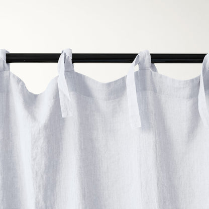 Pimentävä pellavaverho (tankoon sidottavat) - Valkoinen - 2 kpl Setti - Linen Tales
