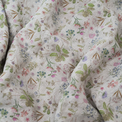 Pellavainen muotoonommeltu aluslakana Botany 2 (180x200x30 cm) - Linen Tales
