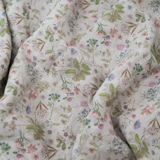 Pellavainen muotoonommeltu aluslakana Botany 2 (160x200x30 cm) - Linen Tales