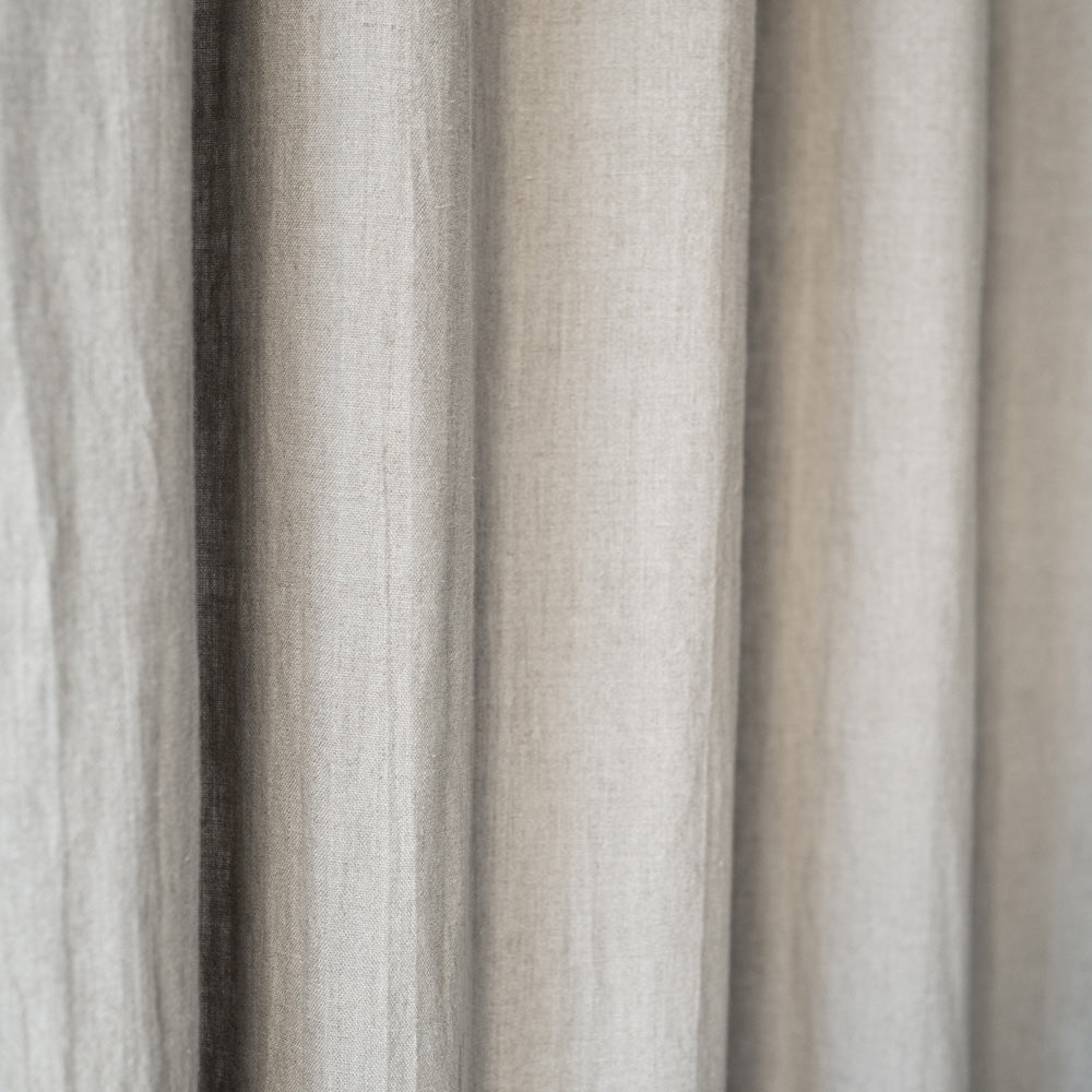 Pimentävä pellavaverho (tankoon) - Luonnonvärinen - 2 kpl Setti - Linen Tales