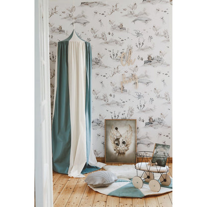 Organic Cotton and Linen Canopy - Blue Circus